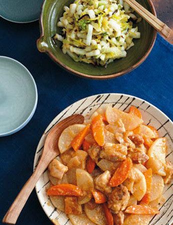 小林まさみさんの大根と鶏のごまみそ蒸し炒め