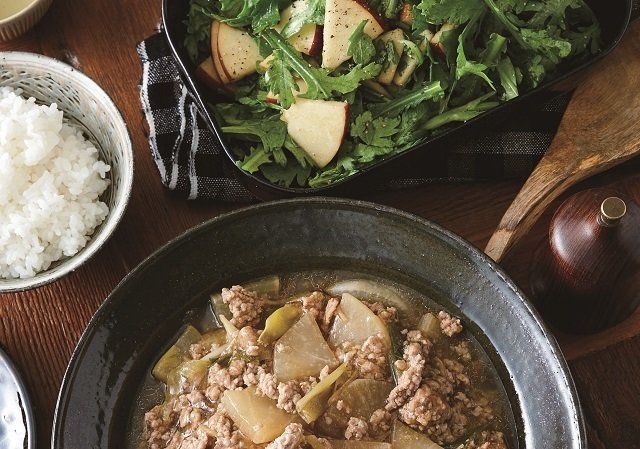 20分でササっと2品！やみつき！春菊とりんごのサラダ！