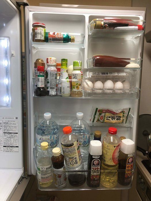 冷蔵庫ポケットの収納、倒れにくく、綺麗に収納するには？