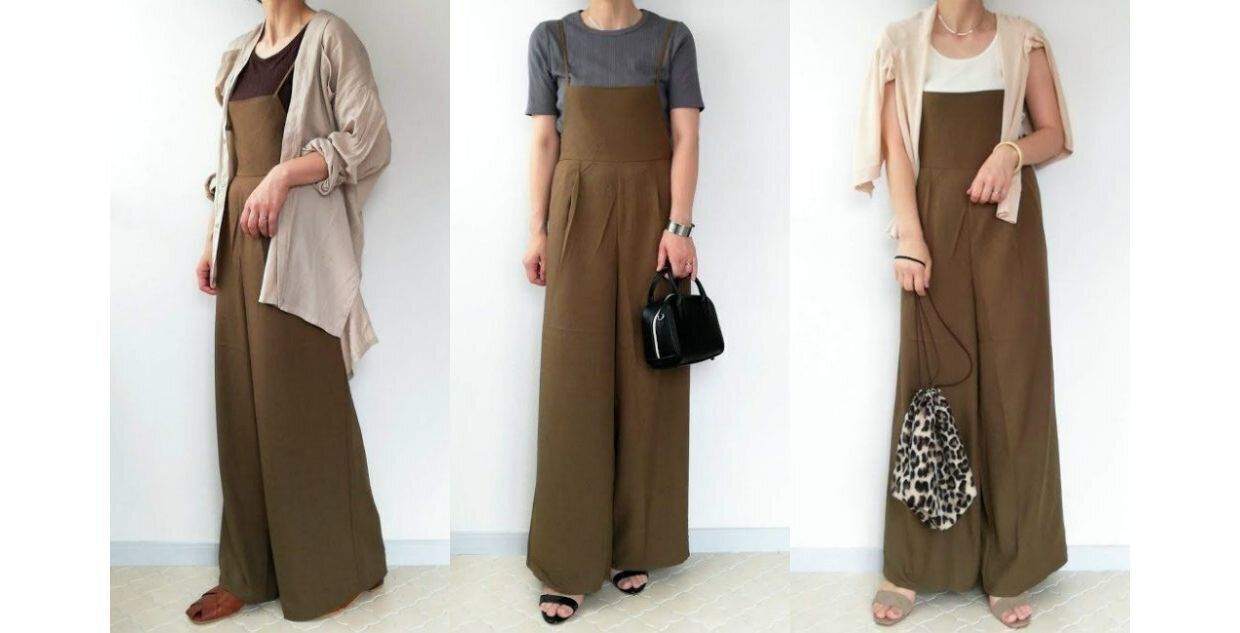 40代も似合う！GUのきれいめサロペットはおうち時間にもぴったり