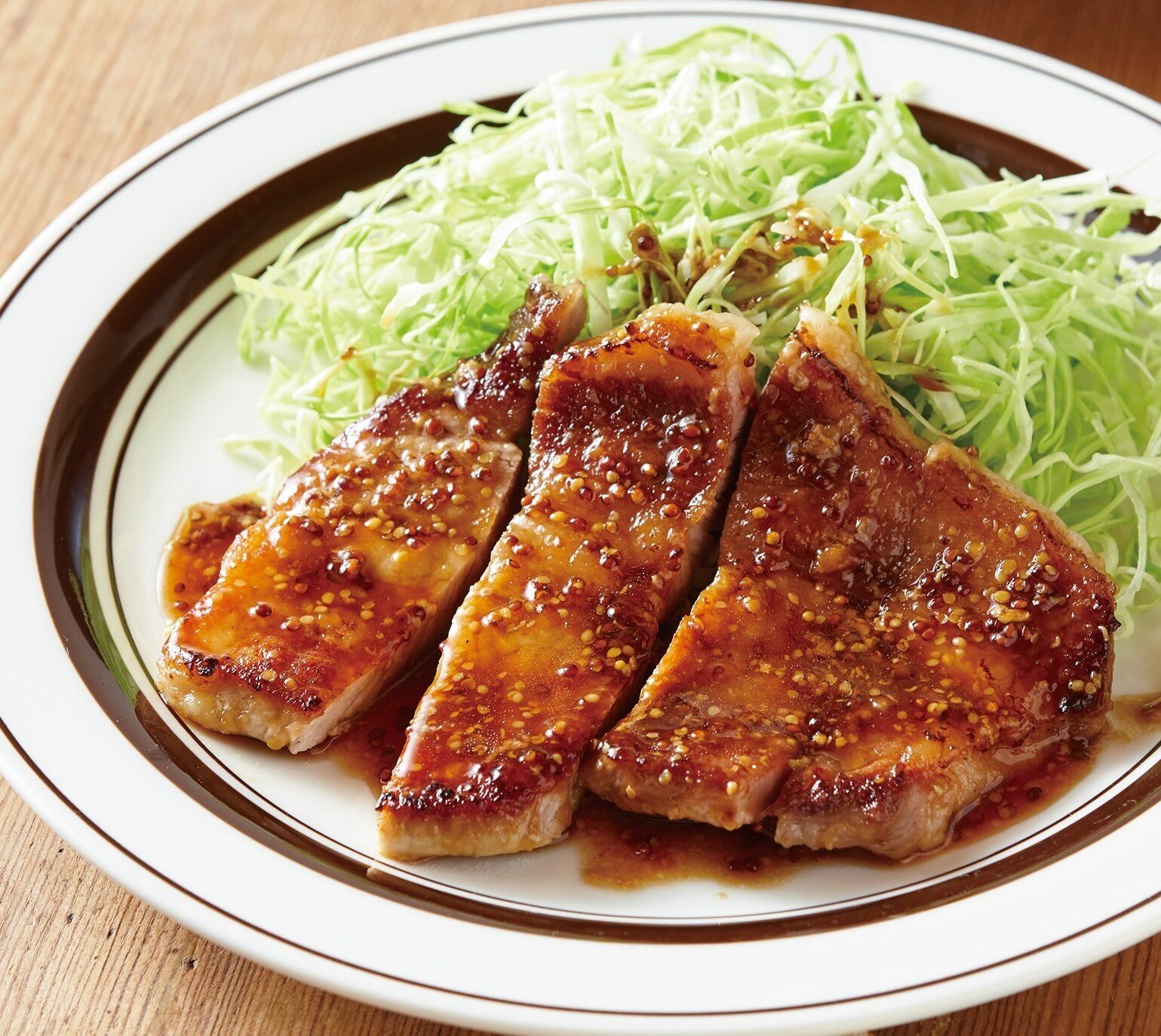 キリッとして、後味すっきり！豚肉のマスタード照り焼き