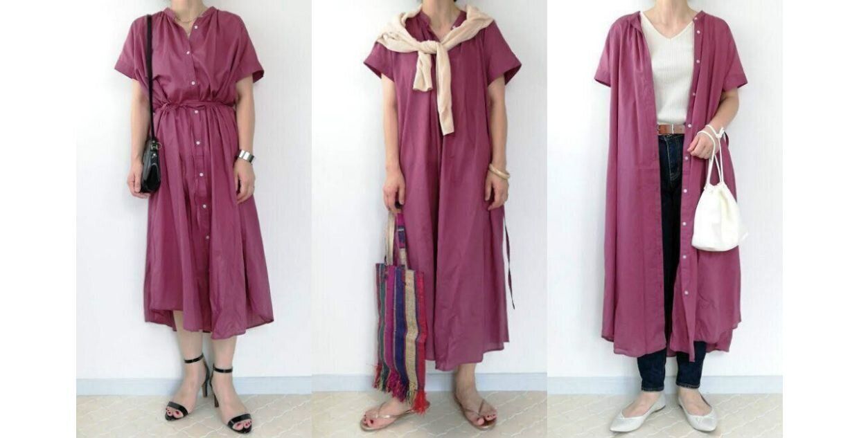 あの大人気ワンピースに半袖が登場！ゲットしておきたいGUバンドカラーワンピ