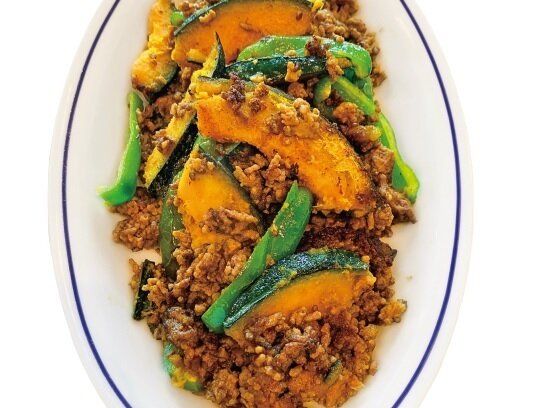 スパイシー＆ほっくり♪ひき肉とかぼちゃのカレーマヨ炒め