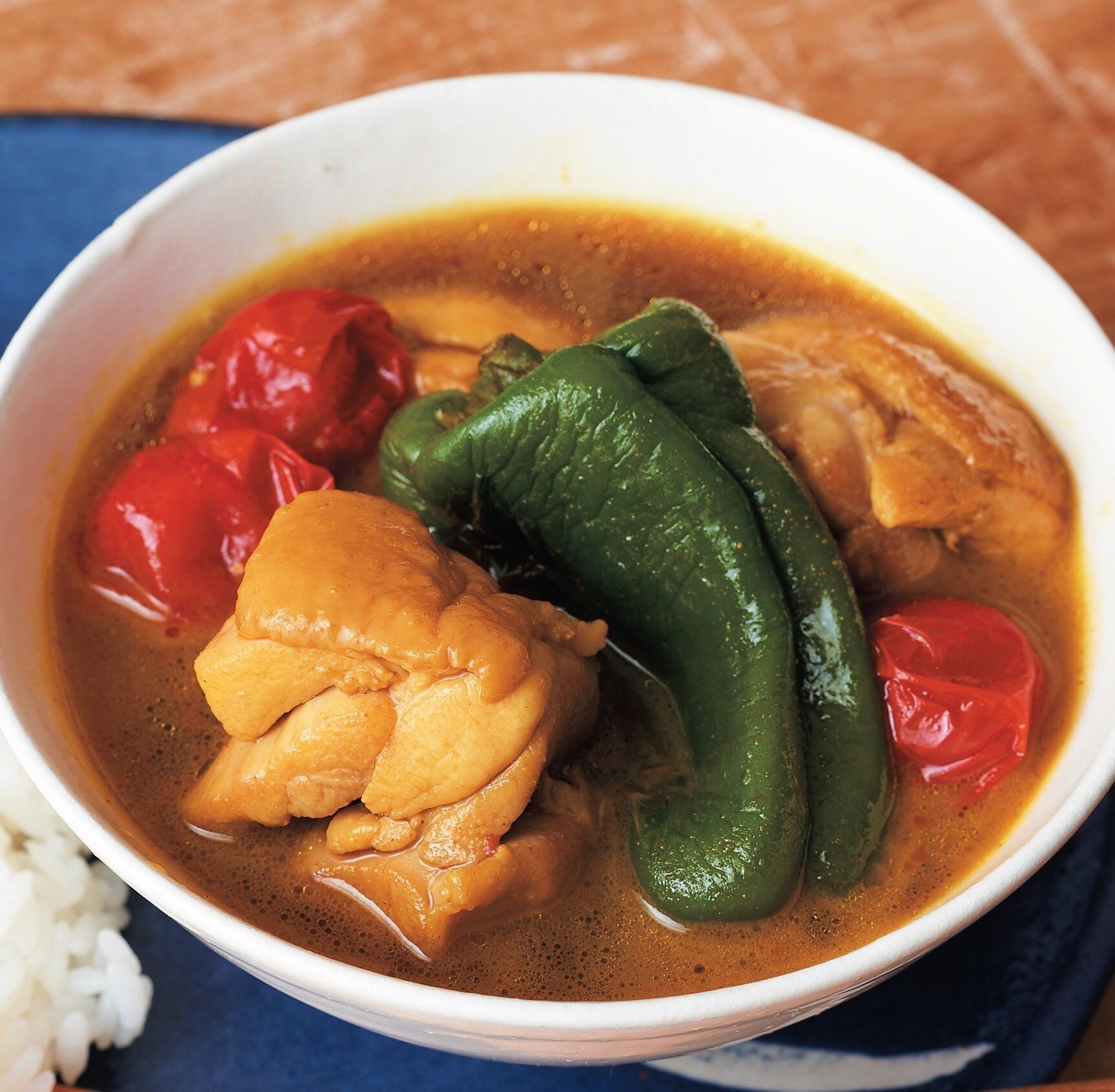 めんつゆでだしいらず！鶏とピーマンの和風スープカレー