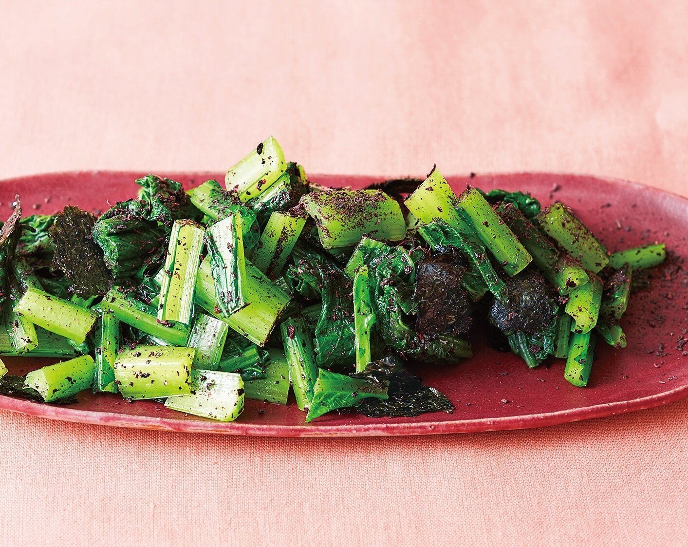 青菜は短めにしてべんとうのすき間に♪小松菜ののり、ゆかりあえ