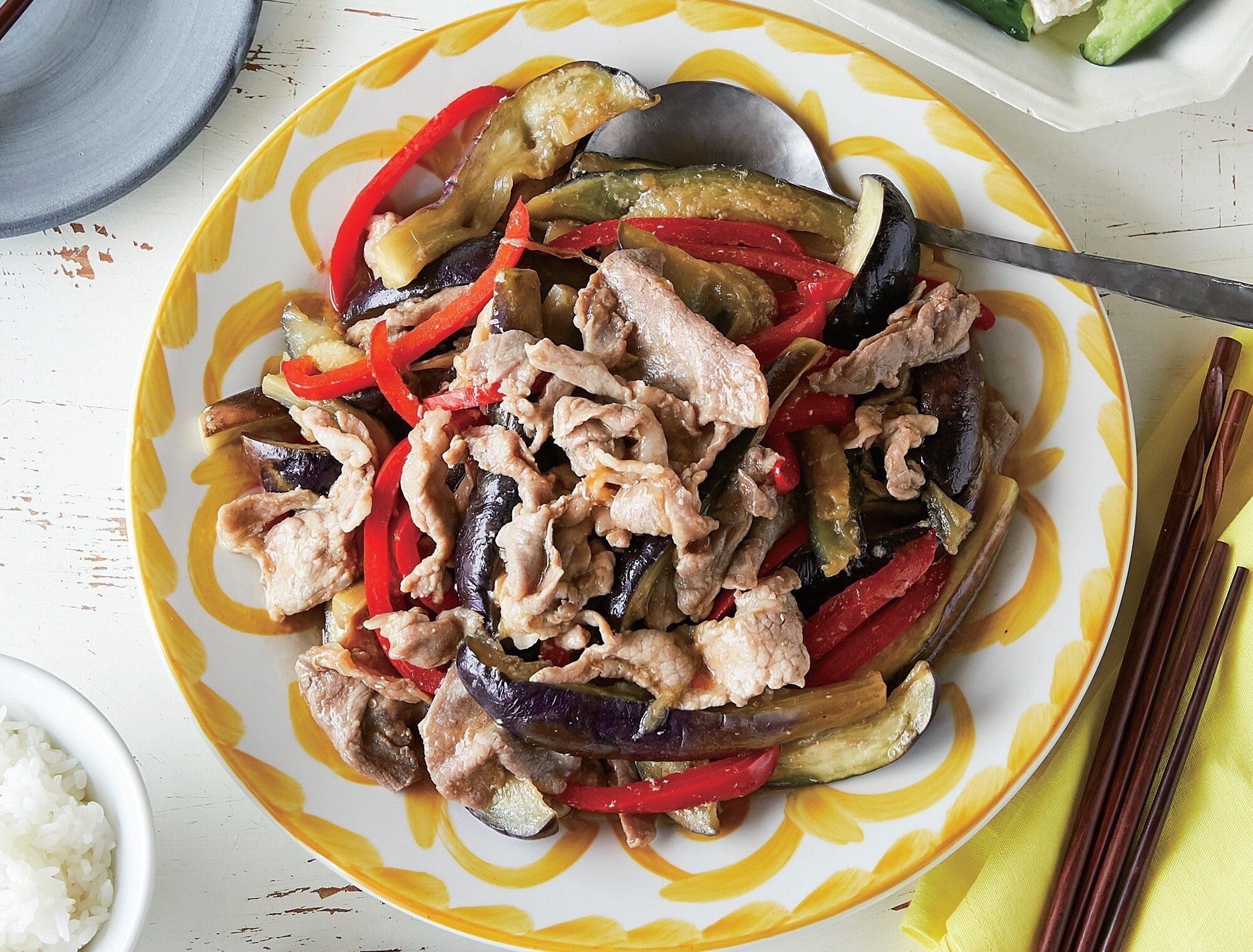 にんにくのきいたガツンとしょうゆ味！豚こまとなすのスタミナ蒸し