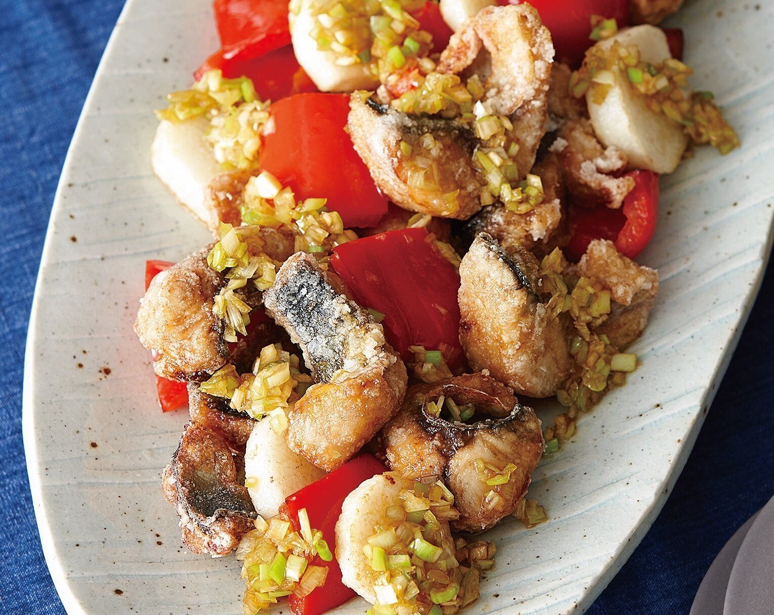 甘酸っぱいソースをからめて♪さばの竜田揚げ中国風ねぎソース