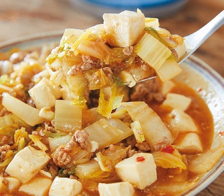 豆腐ともいいコンビ♪和風白菜麻婆豆腐