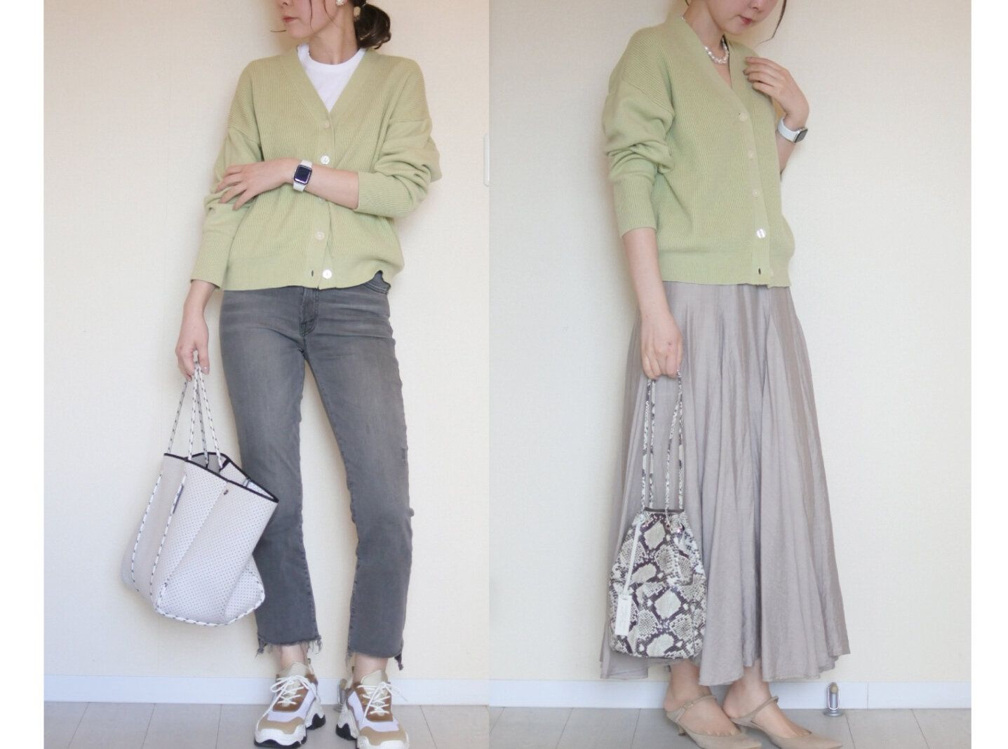 無印良品で着回し！おば見えしない春色トップスの上手な取り入れ方