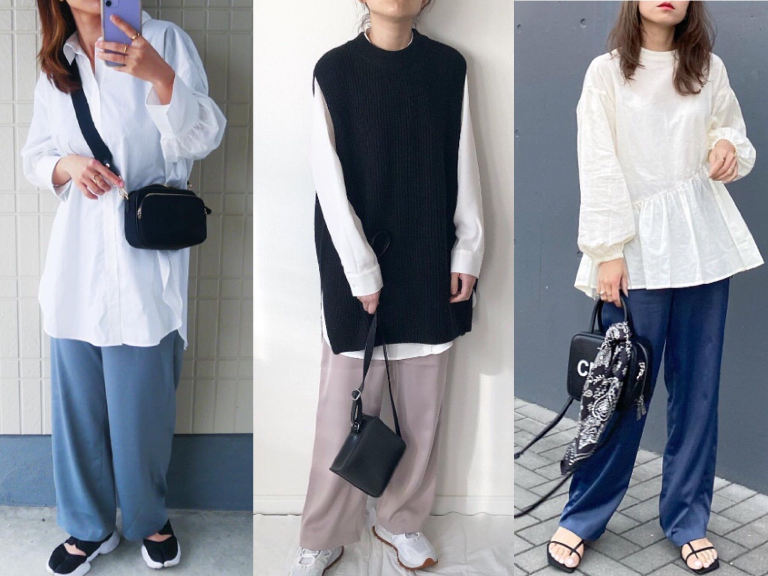 【ユニクロ】「サテンリラックスストレートパンツ」で叶う！おしゃれなアラフォーになれるリラックスコーデ6選