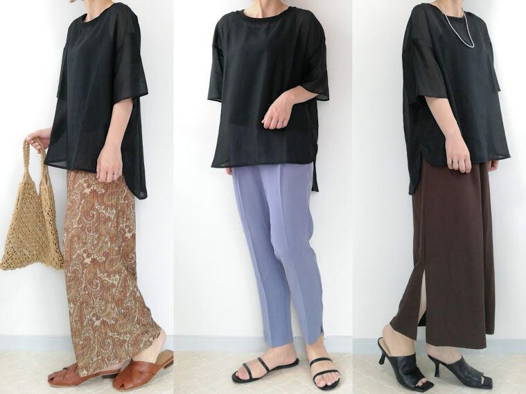 【ハニーズ】40代のシアートップスは｢セットアイテム｣なら怖くない！OK＆NGコーデで着回し