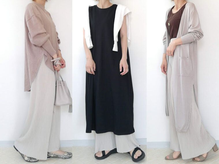 セルフカットできる「プリーツパンツ」が便利！40代の着回しOK・NGコーデで解説