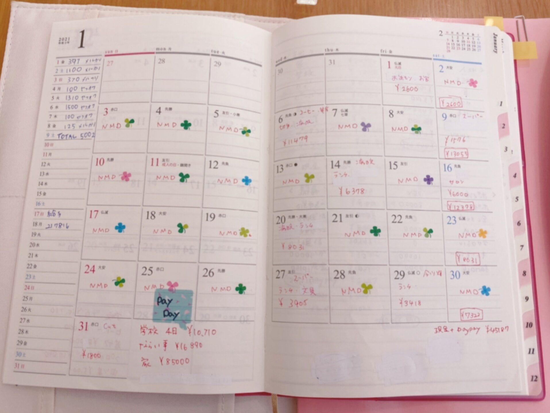 元浪費家でも1000万円貯金ができた！しっかり管理できるスケジュール帳家計簿