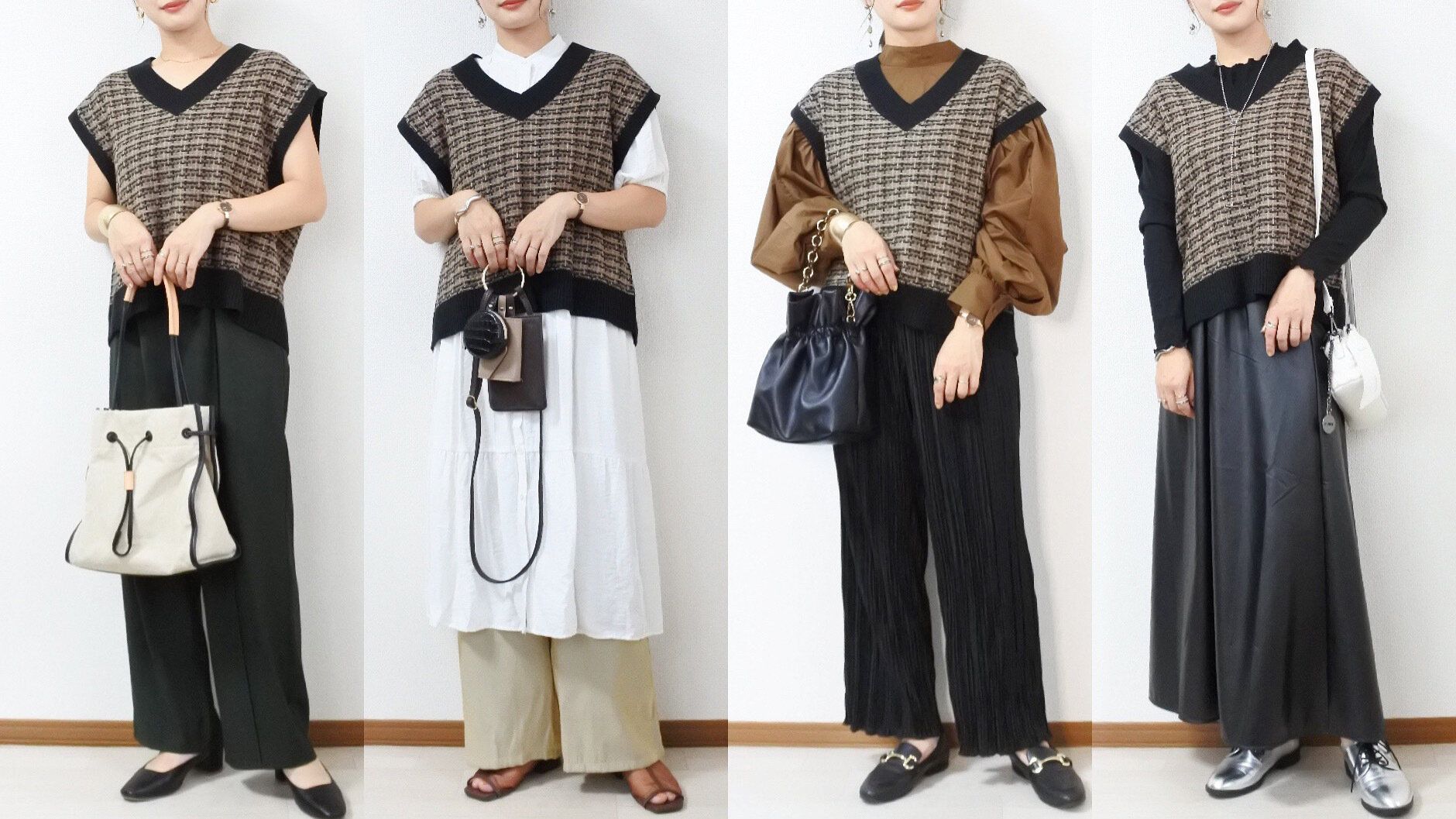 【しまむら】着るだけで即お洒落が実現！プチプラのあやさんコラボ「ツイードニットベスト」は万能アイテム！