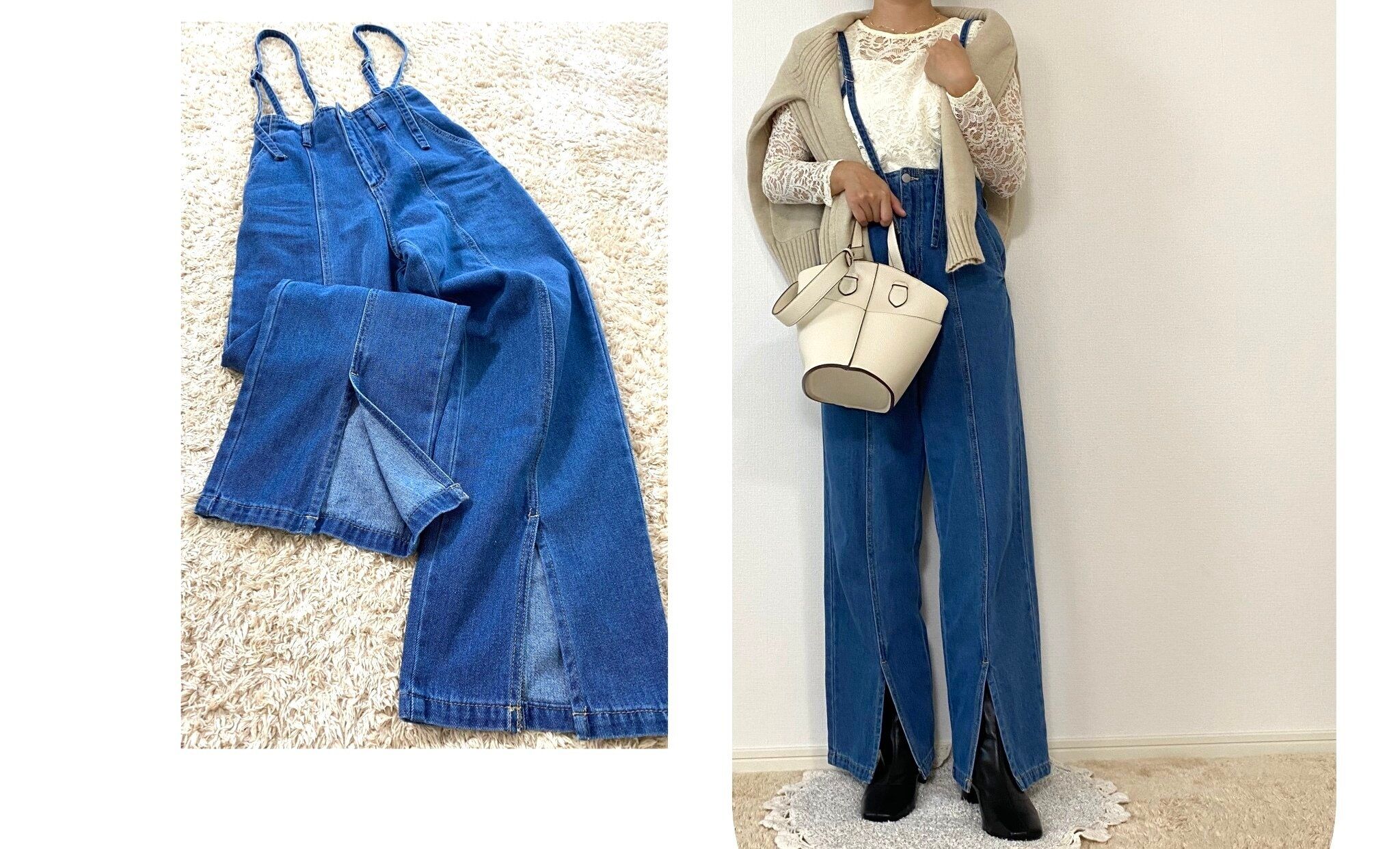 【しまむら】脚長効果絶大な神デニムが再販＆新色も登場！サス付き裾スリットデニム