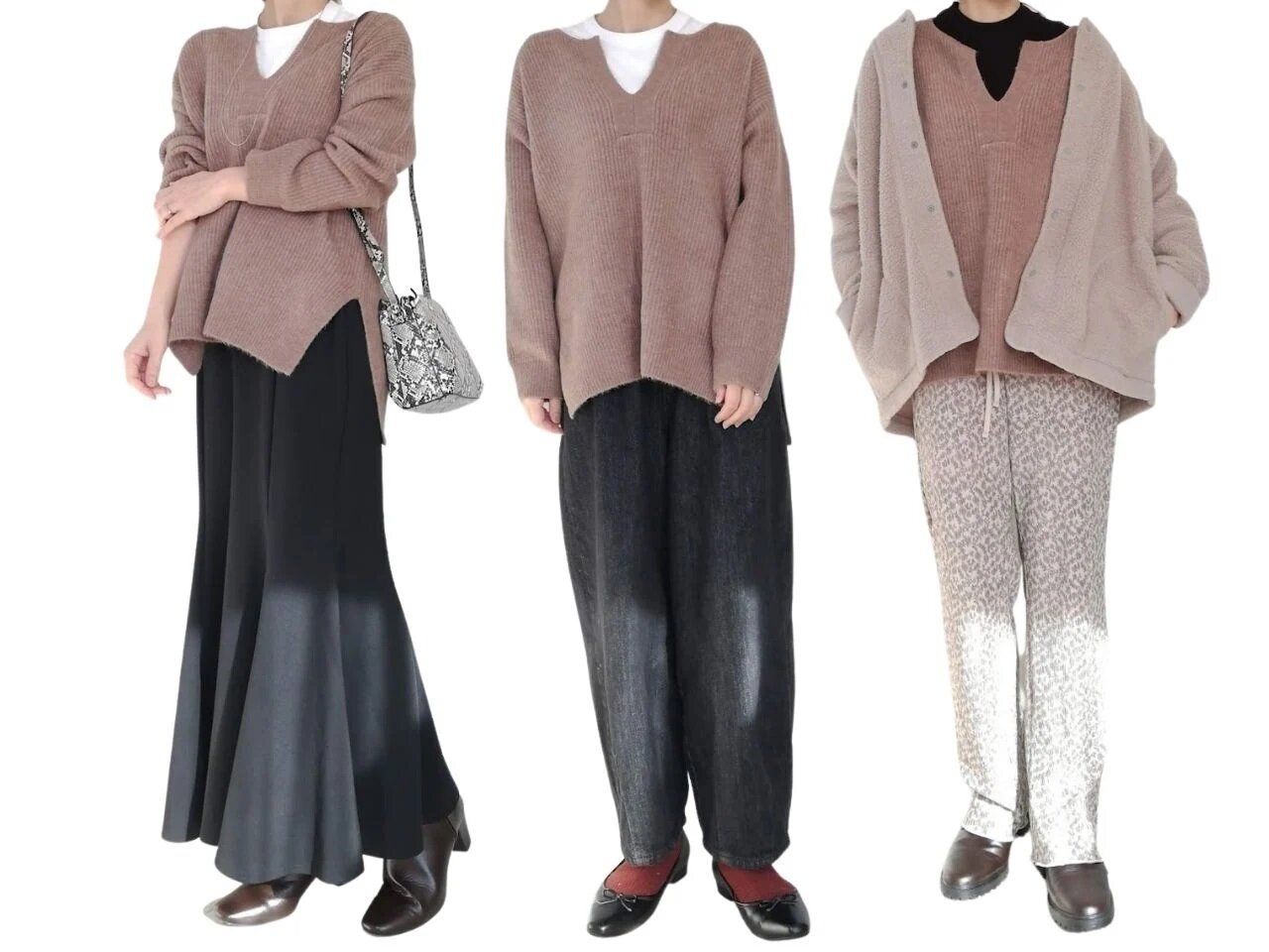 40代が「おばさん」に見えないニットはこれ！GU「キーネックニット」のOK＆NGコーデ