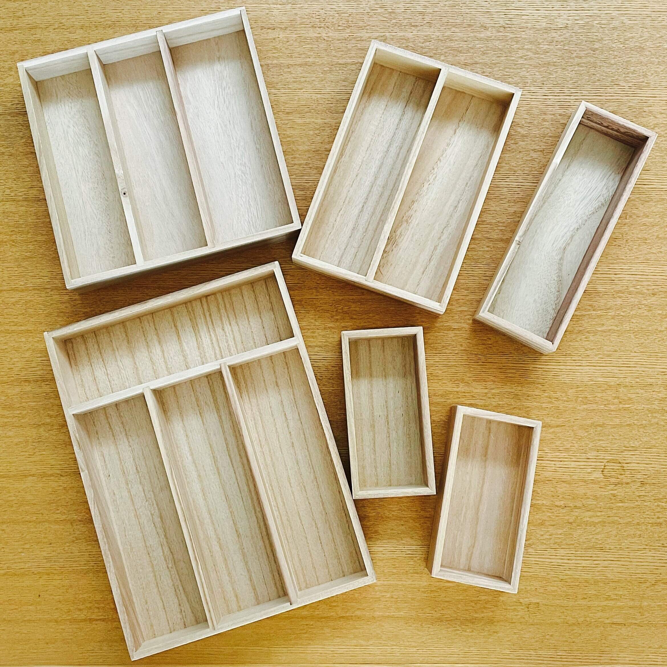 【ダイソー】こまかいものの収納に桐製のカトラリーボックスが便利！