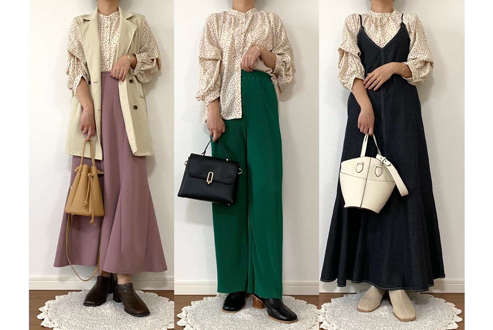 【しまむら】4wayで着回し!? 1,419円春のドット柄ブラウスこれは買い!!