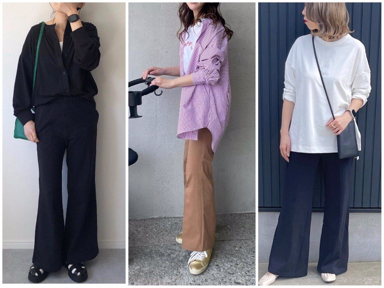 【ユニクロ】カジュアルにもきれいめにも！超優秀アイテム「フレアパンツ」コーディネート6選