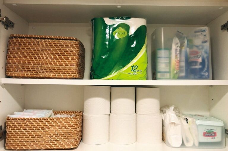 トイレの棚からナプキンが降ってきます…全部無印良品で解決！ビフォアアフター