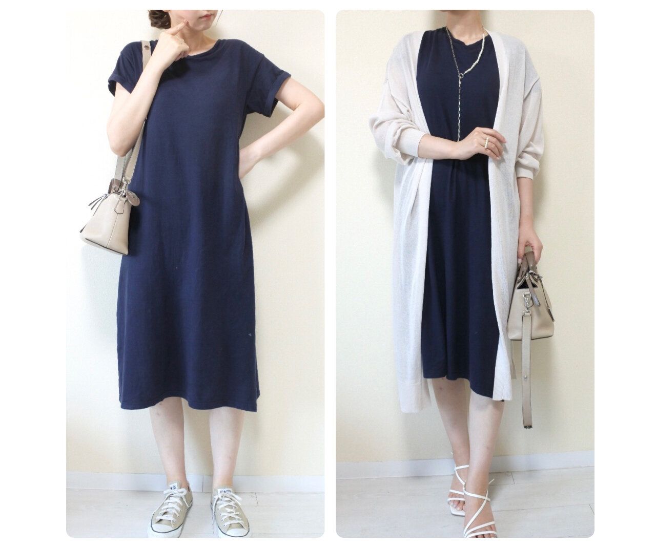 「それ部屋着？」って言われるかも！アラフォーは要注意なTシャツワンピのOKコーデ&NGコーデ