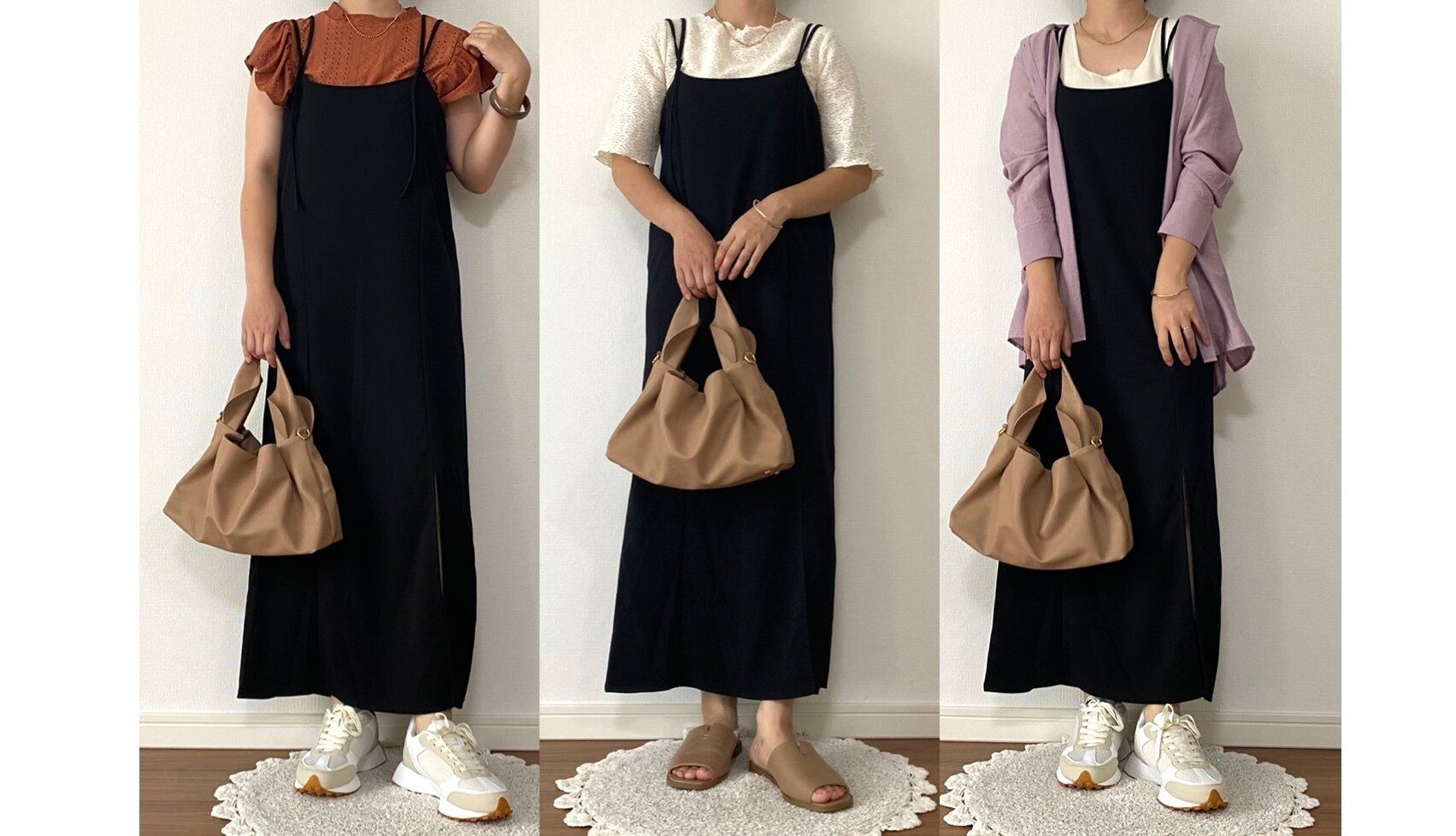 【しまむら1419円】ナロースカートのキャミワンピはトレンドど真ん中！肩紐も自由自在で楽しめる