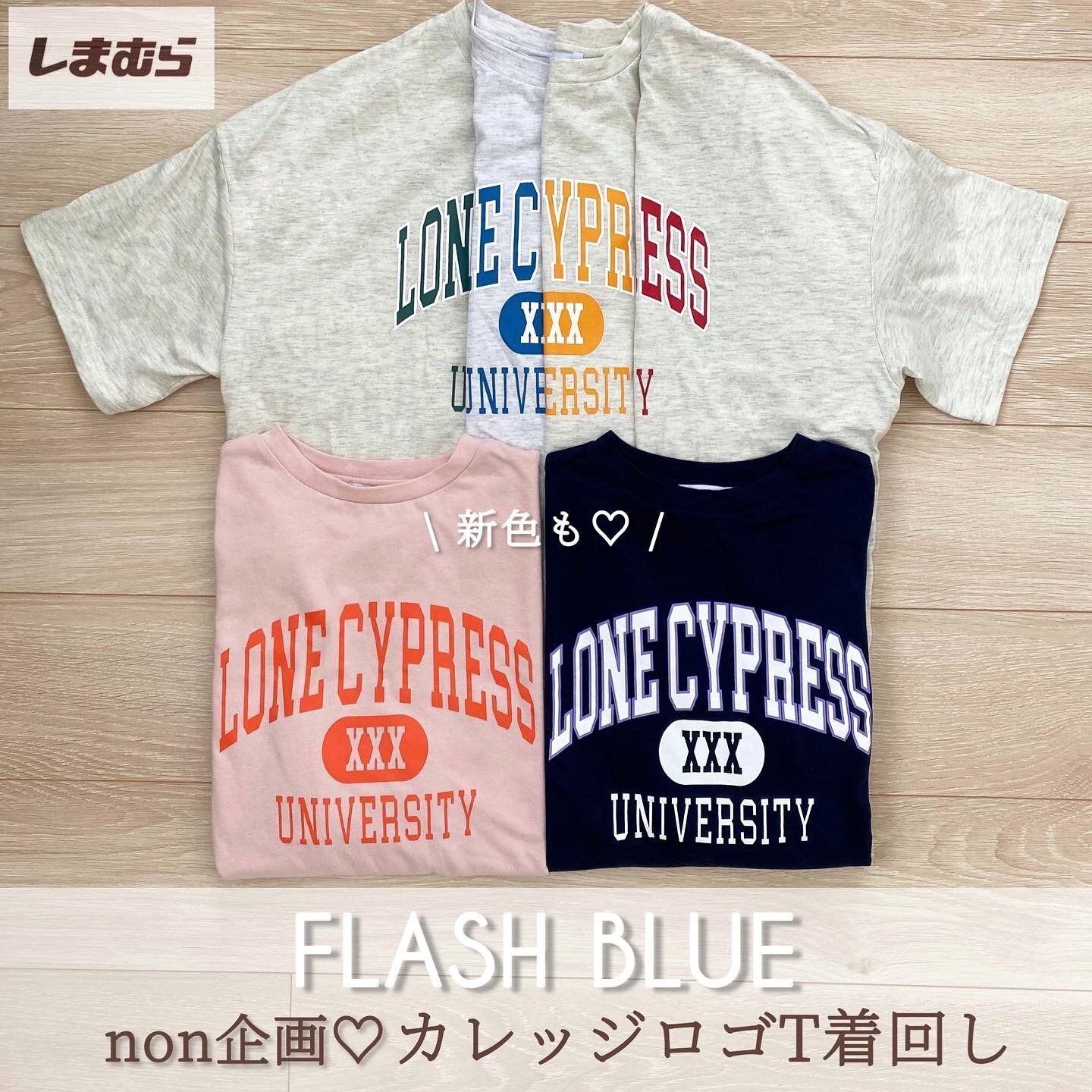 【しまむら】今年らしいデザイン、カラー展開で大人気！カレッジロゴTシャツ