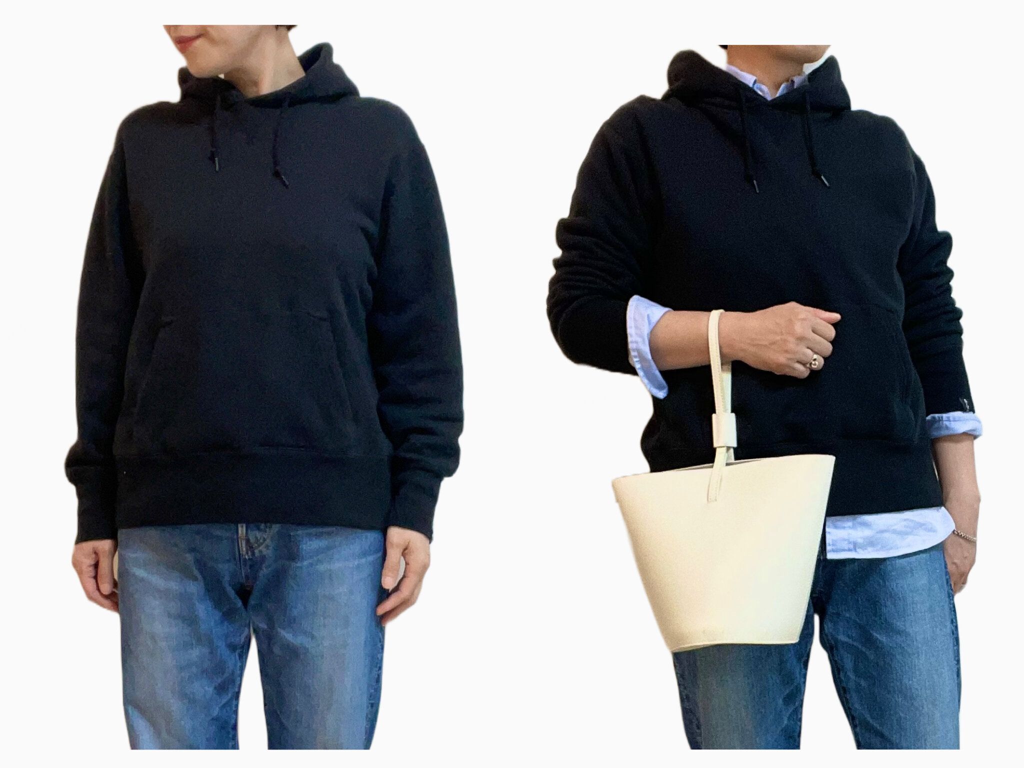 ［40代の着回しコーデ］カジュアル代表〈スウェット〉+〈デニム〉もおしゃれ着に変身