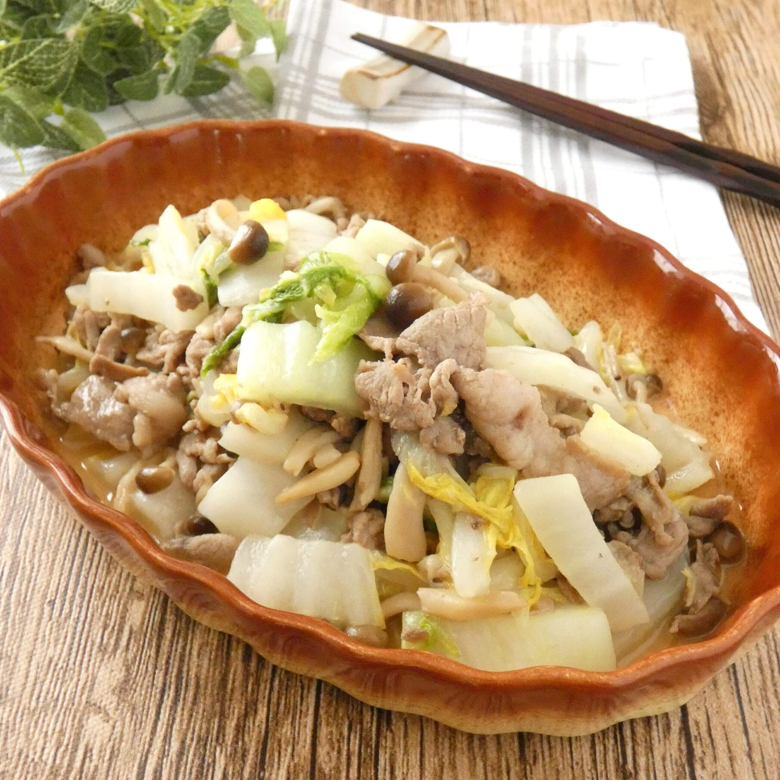 【旬食材】調味料1つで味つけ簡単！「豚肉と白菜の昆布茶炒め」