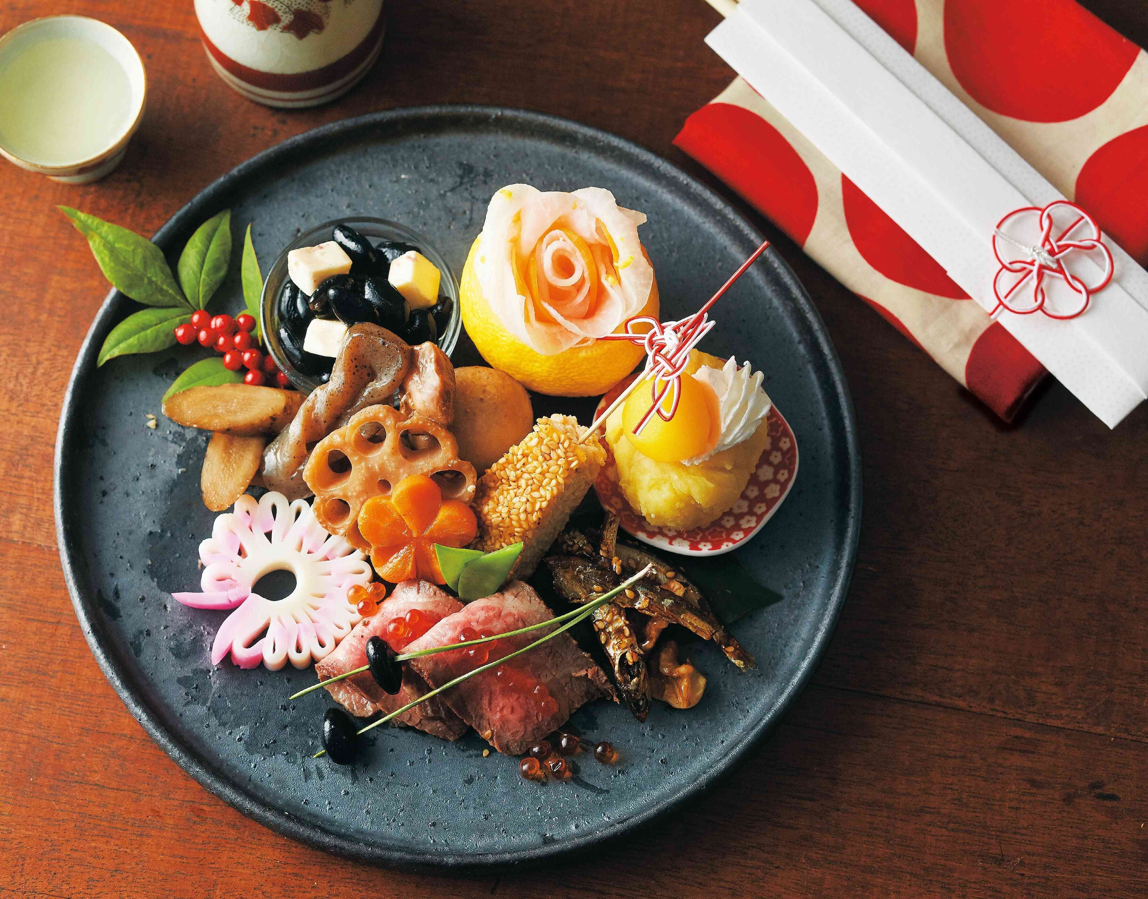 山本ゆりさんのおせち。５品だけ、不器用さんでも見栄えよく作れる！