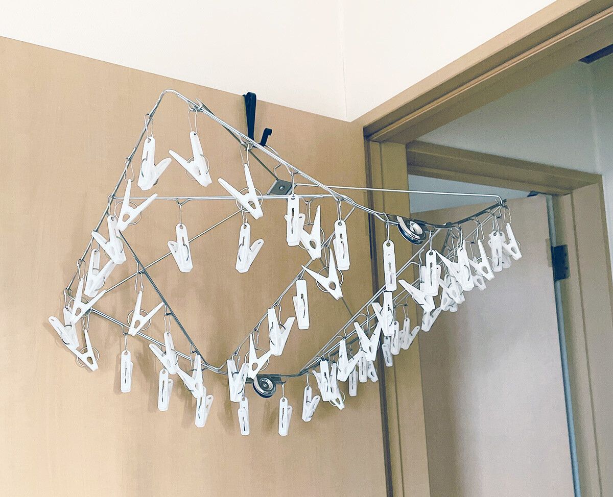 「洗濯用ピンチハンガー、どうやって収納してる?」収納しなくても良いかも