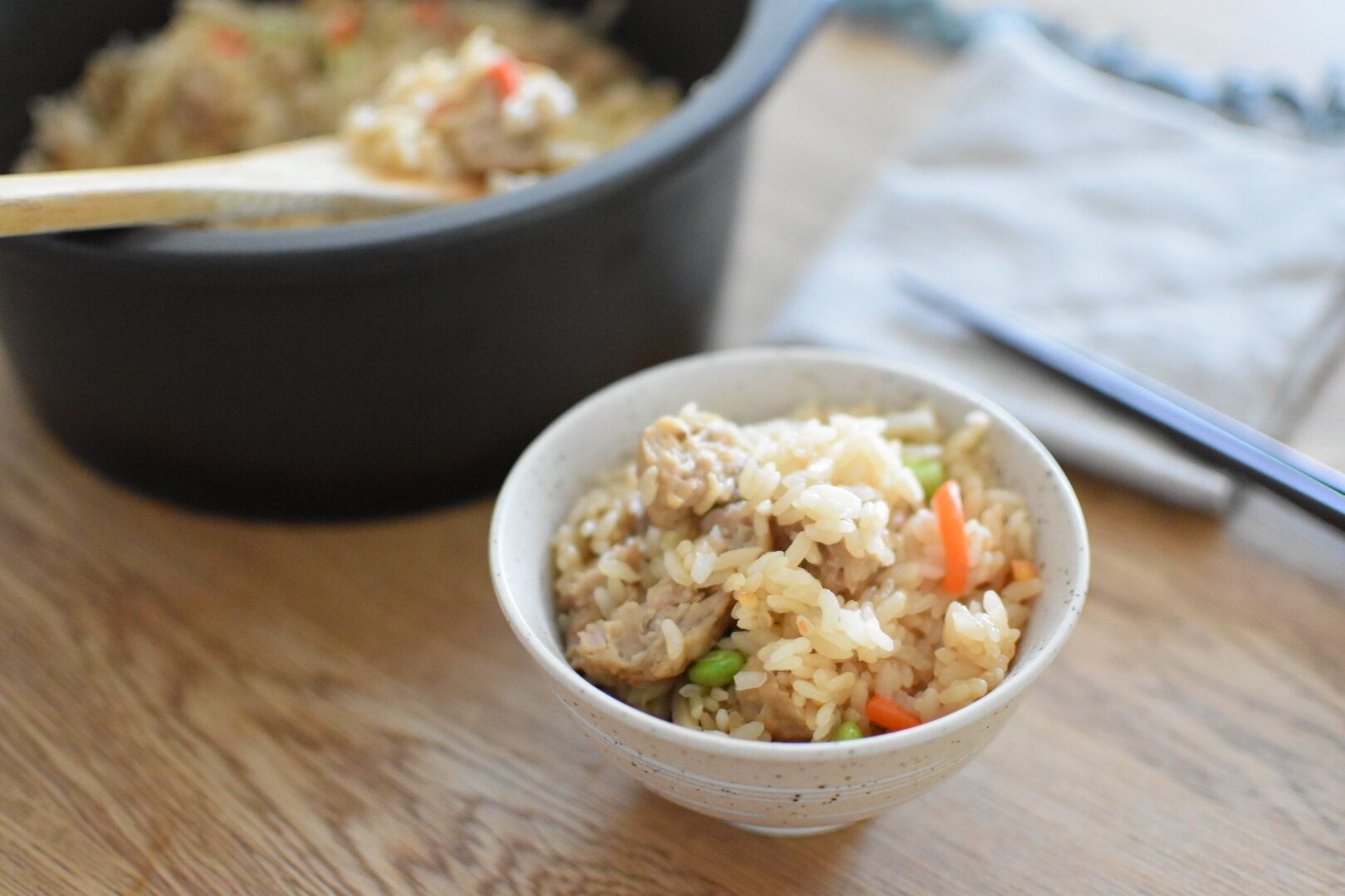 【業務スーパー】包丁なしで簡単！「鶏ごぼうの炊き込みご飯」