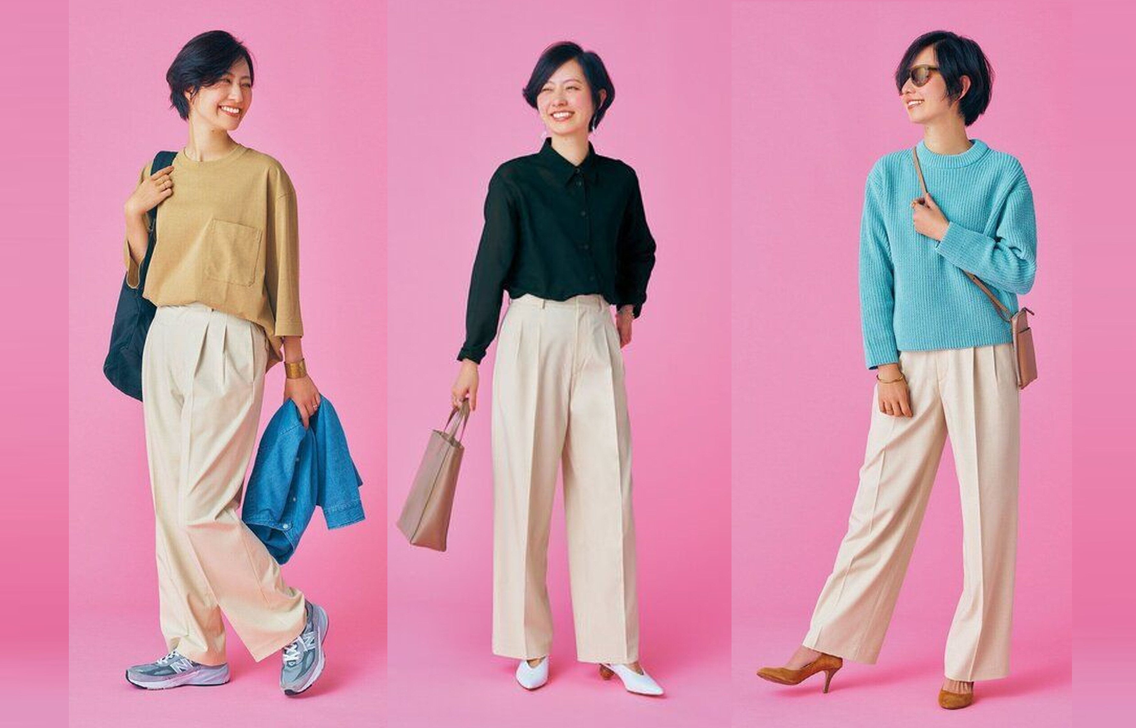 プロが教える！40代に似合う【ユニクロ】　林智子さんが選ぶ！タックワイドパンツ