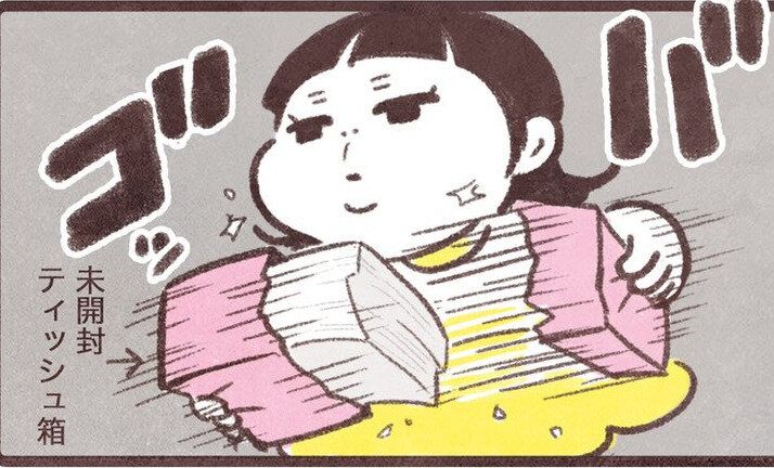 2歳娘の豪快なパワーによるティッシュ撒きに驚きの声と5.8千件のいいね。その予想外のパワーとは