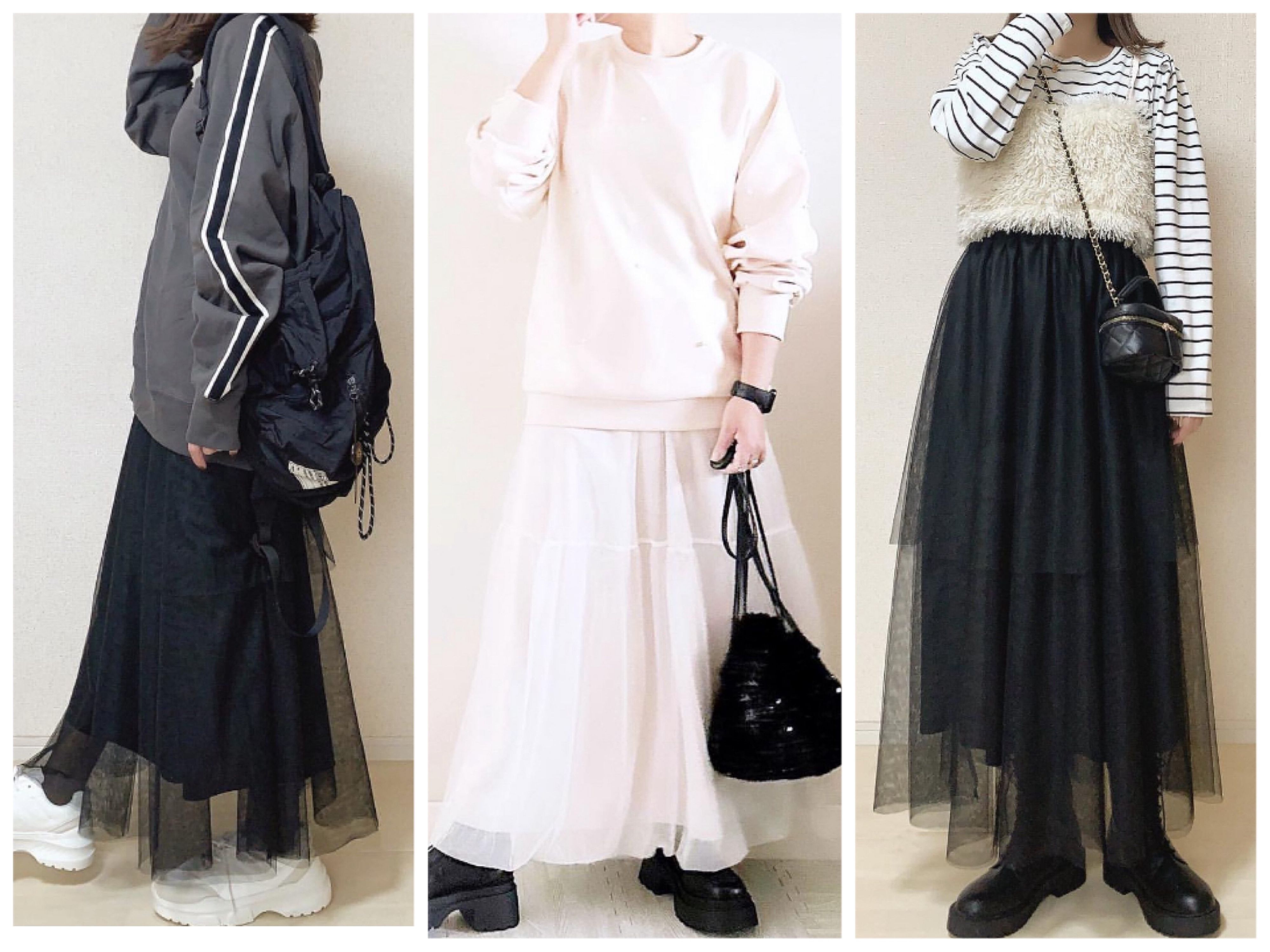 【しまむら・アベイル】どう着こなすのが正解？アラフォーお手本チュールスカートコーディネート5選