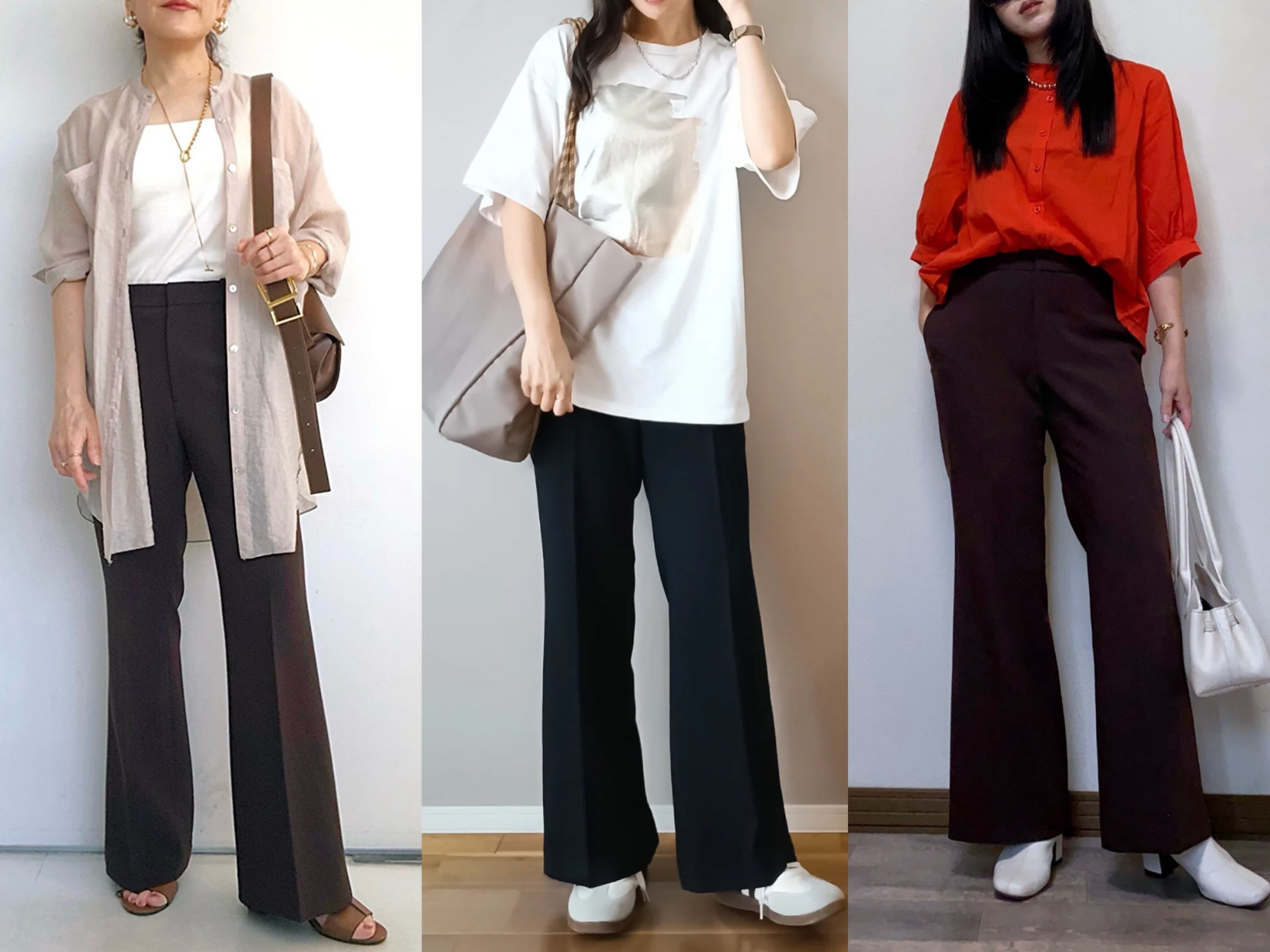 【ユニクロ】マイナス3キロ見え！話題の美脚パンツ「スマートフレアパンツ」おすすめコーディネートまとめ