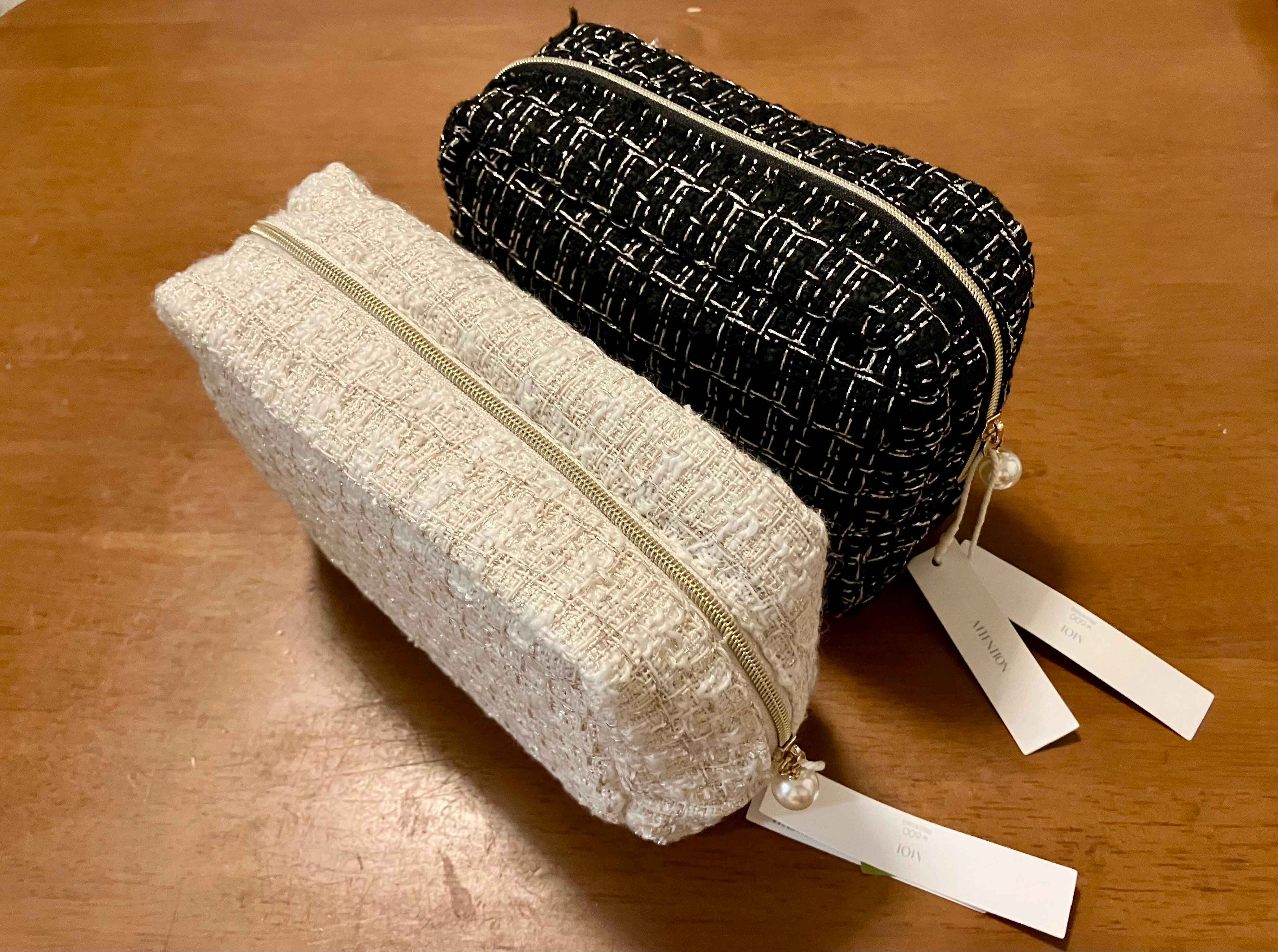 【3COINS】に秋の新商品「ツイードのポーチ」が登場！マチ付き高見えポーチが660円で買えるよ