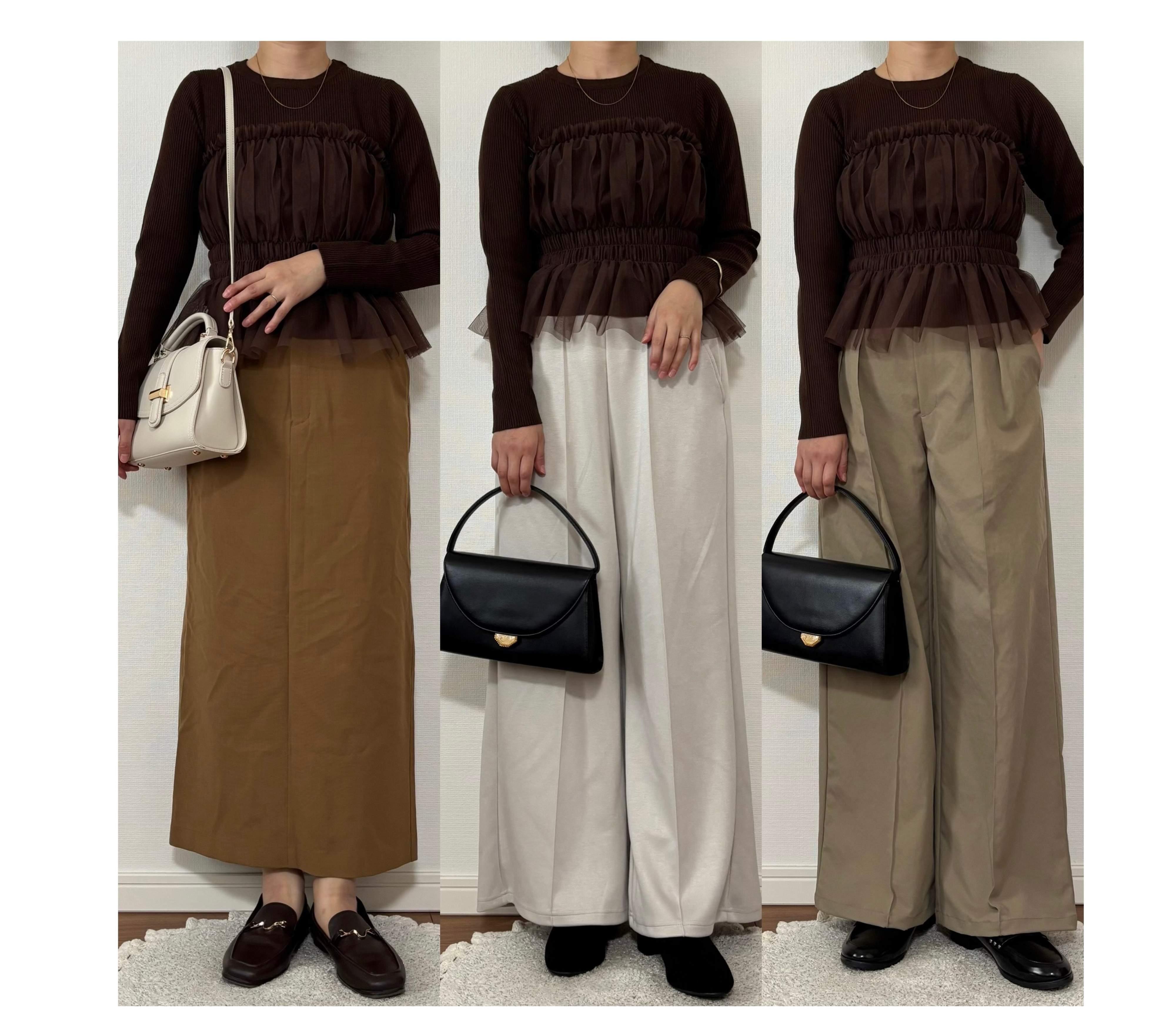 【しまむら】1,639円のチュールドッキングニットは着るだけでコーデが決まる！